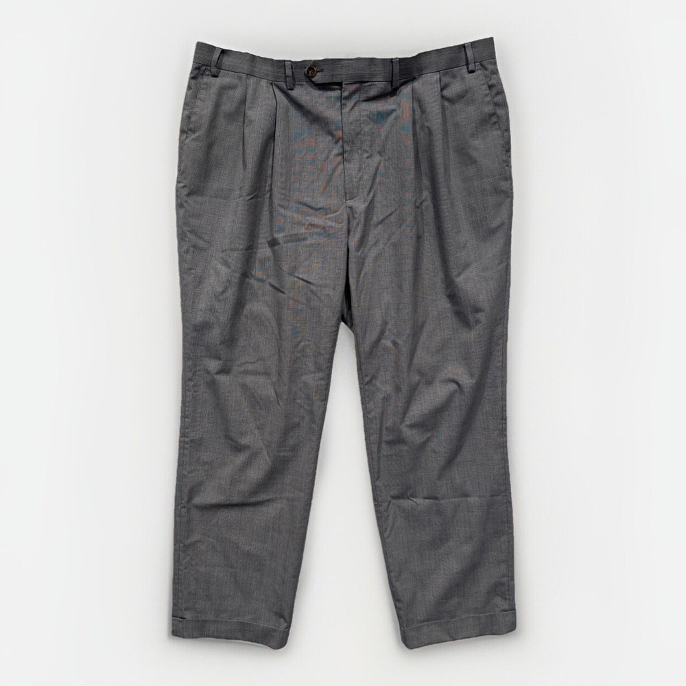 Ralph Lauren Gray Dress‎ Pant - Polyester Blend - Pleated - Size 40x30 Checkered